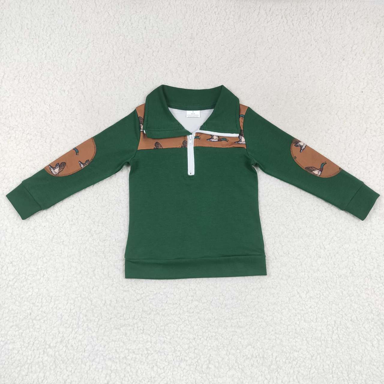 Sibling Baby Boys Long Sleeves Western Ducks Baseballs Half Zipper Pullovers Top