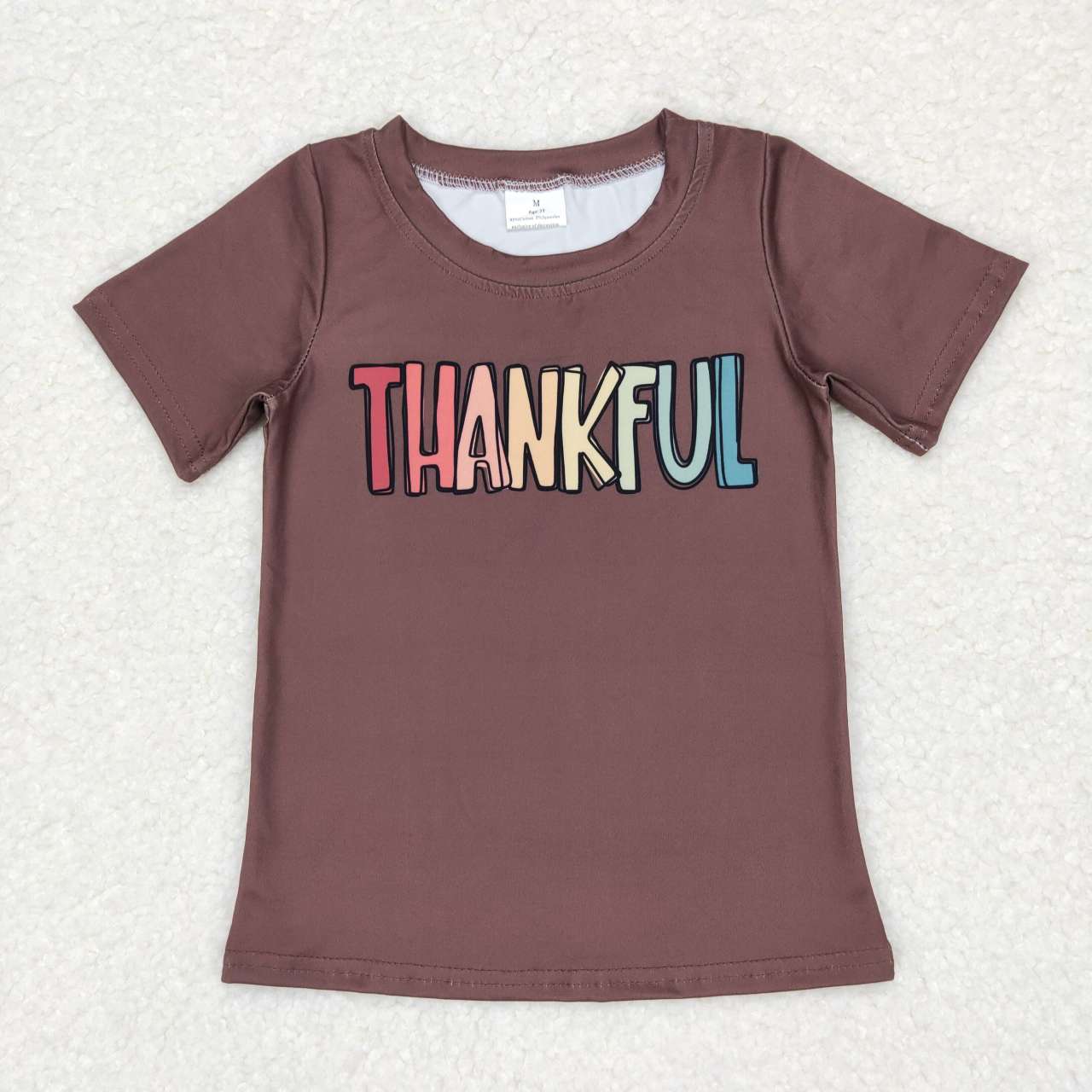 BT0327 baby boy  Thanksgiving Brown T-shirt