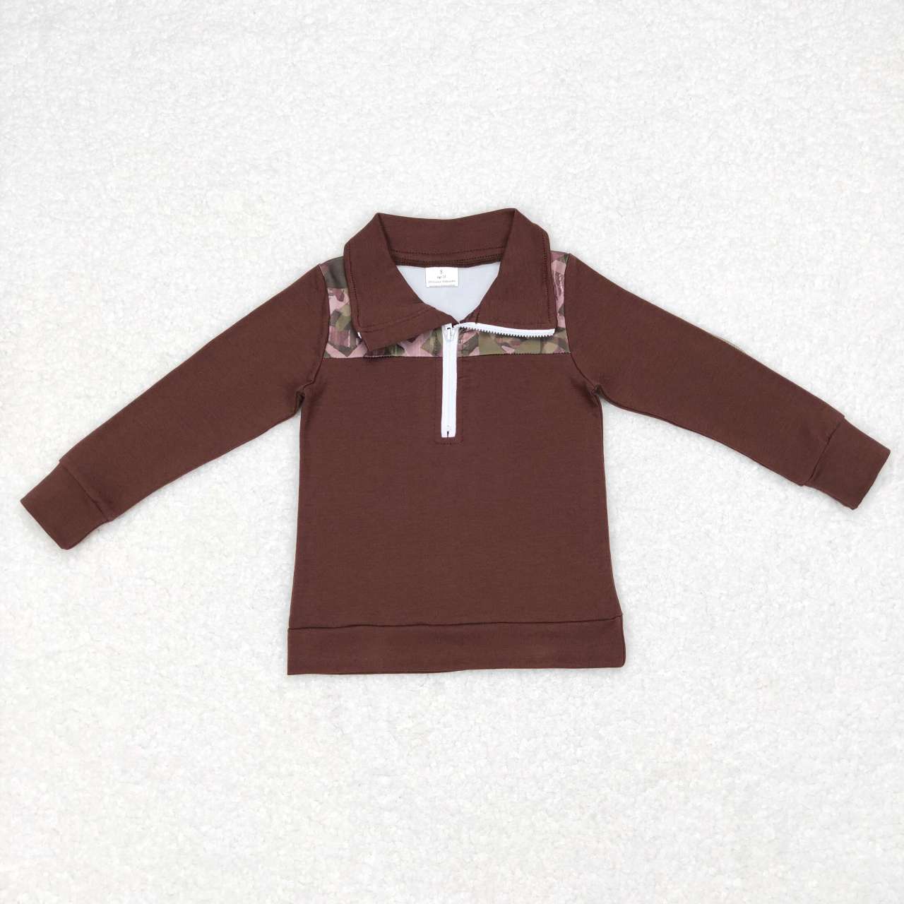 BT0328 boys brown long sleeve polo t-shirts