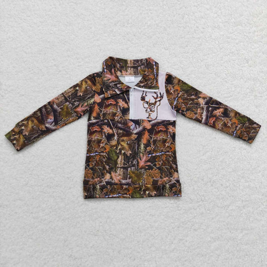 BT0331  green camo jacket boys polo tops