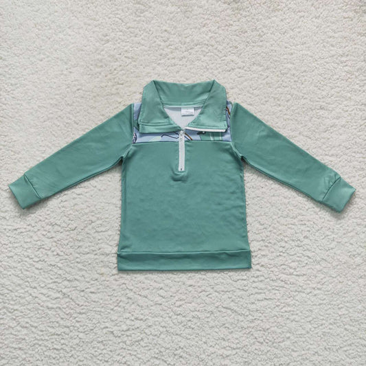 BT0335 Boys fishing winter zipper top