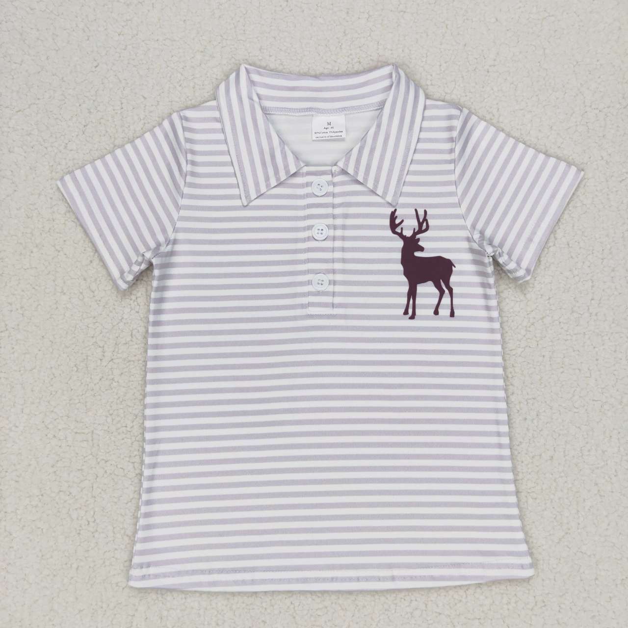 Sibling Baby Boys Western Deer Ducks Hunting Half Button Short Sleeves Polo Shirts Top