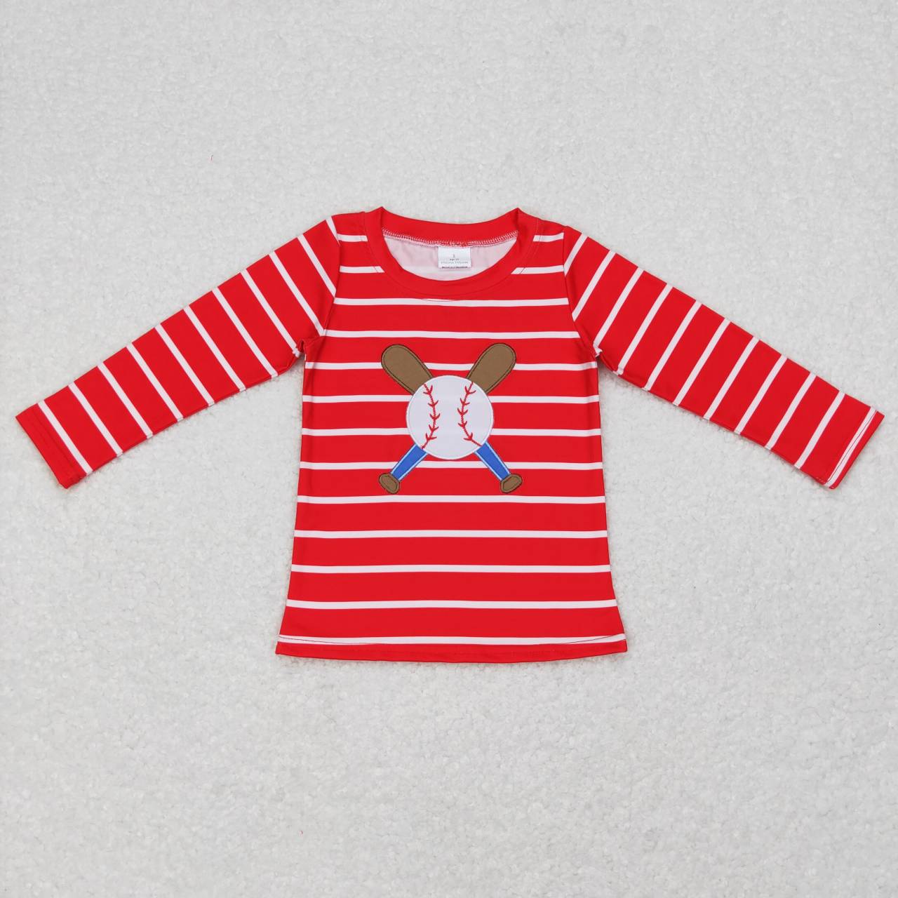 BT0387 boys baseball red long sleeve t-shirts