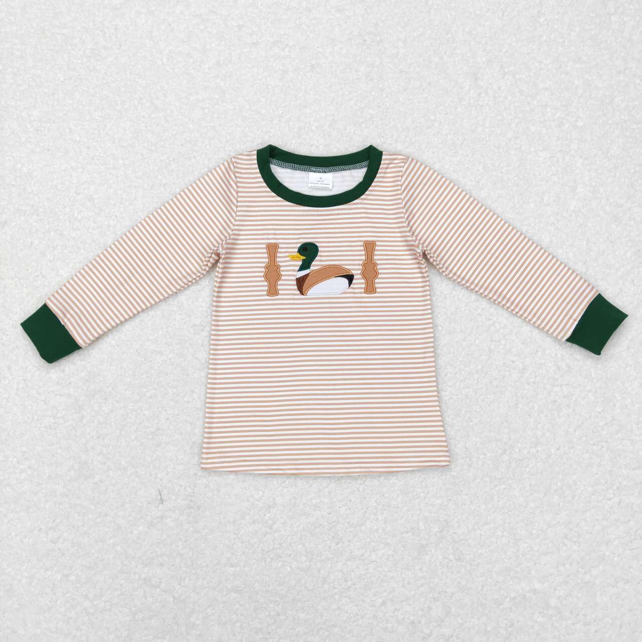 BT0418 boys mallard duck embroidery boy winter top shirt