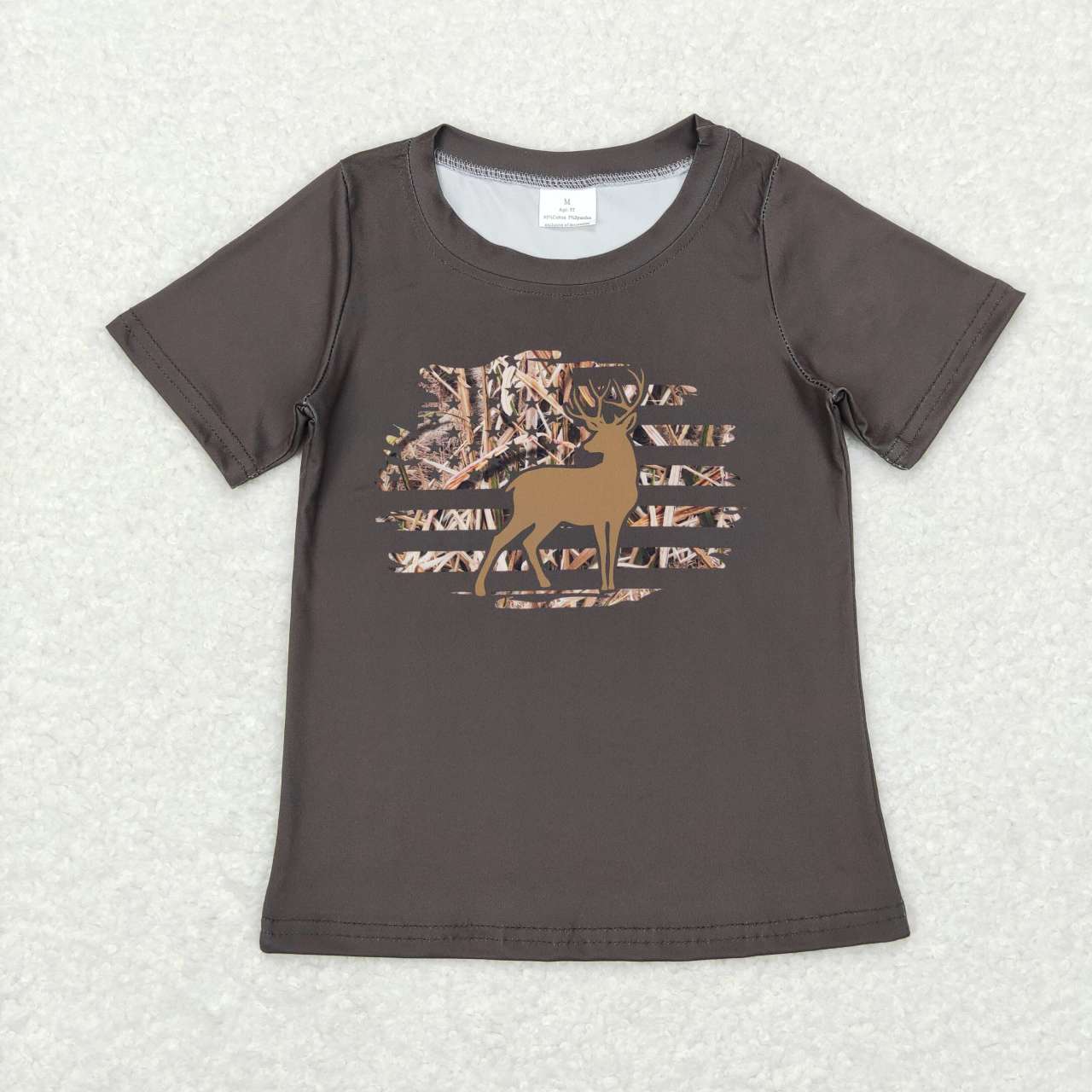 BT0440 toddler boy clothes Wild grass elk boy summer tshirt