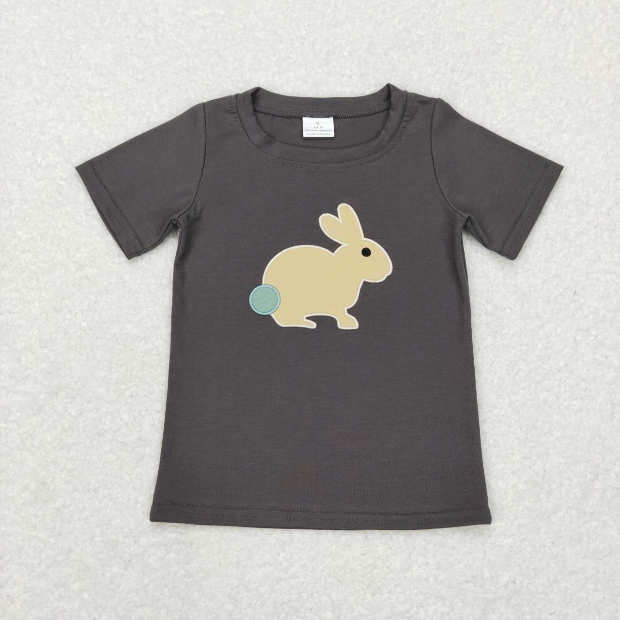 BT0444 toddler boy clothes bunny embroidery easter top