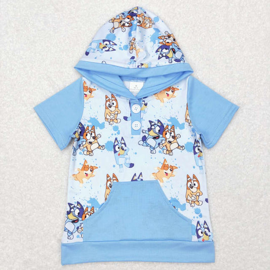 BT0452 baby boy clothes cartoon dog hoodies shirt top