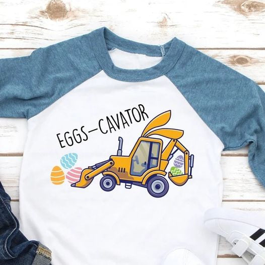 pre-order BT0499 toddler boy clothes truck easter egg boy t-shirt