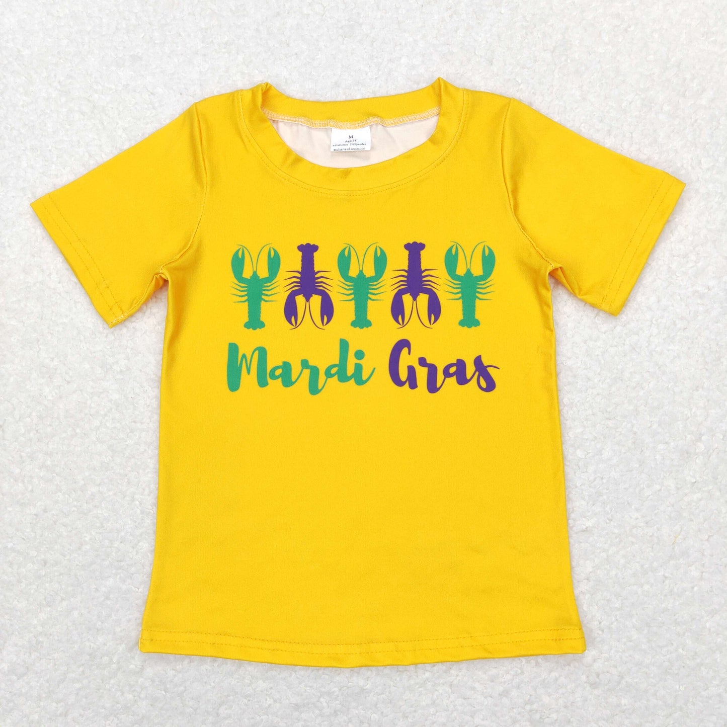 Sibling Baby Boys Girls Mardigras Crayfishes Tee Shirts Top