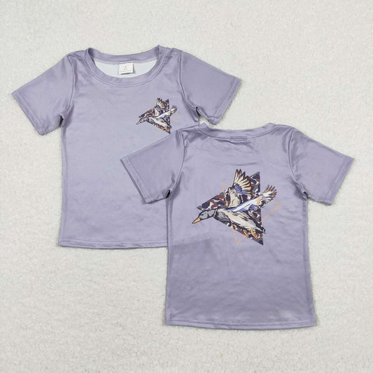BT0599 baby boy clothes grey mallard boy summer tshirt