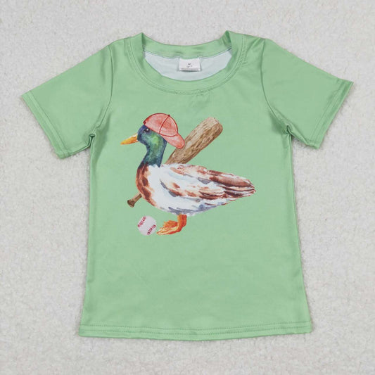 BT0611  baby boy clothes baseball mallard boy summer tshirt