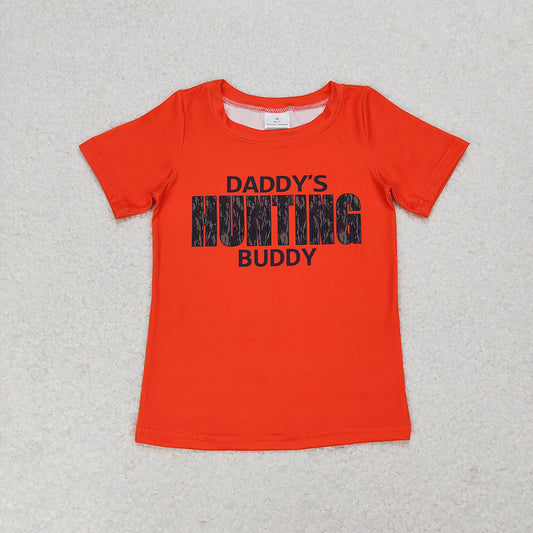 BT0672  baby boy clothes daddy's hunting buddy camouflage summer tshirt