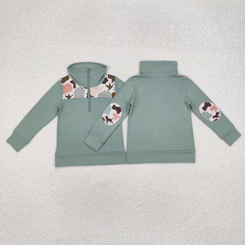 Sibling Baby Boys Long Sleeves Western Camo Aztec Half Zipper Pullovers Top