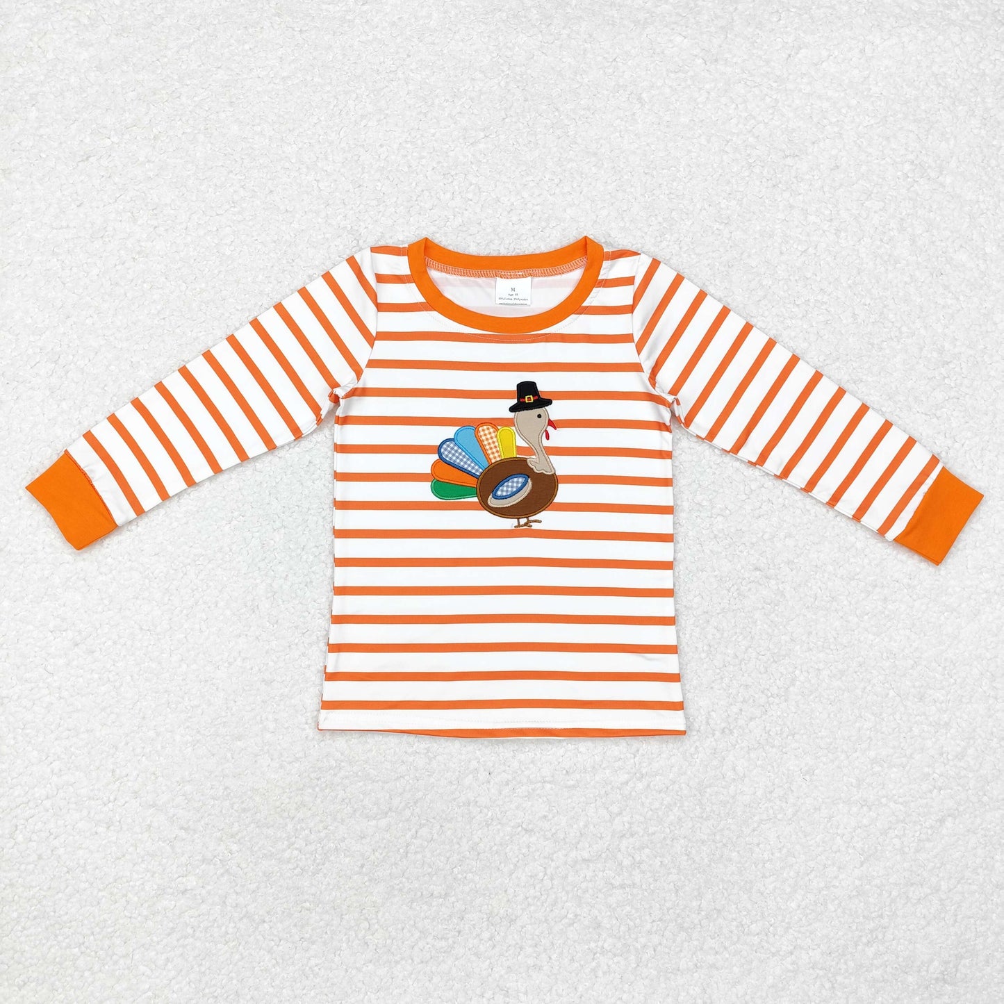 Sibling Baby Boys Girls Embroidery Turkey Thanksgiving Tee Shirts Top