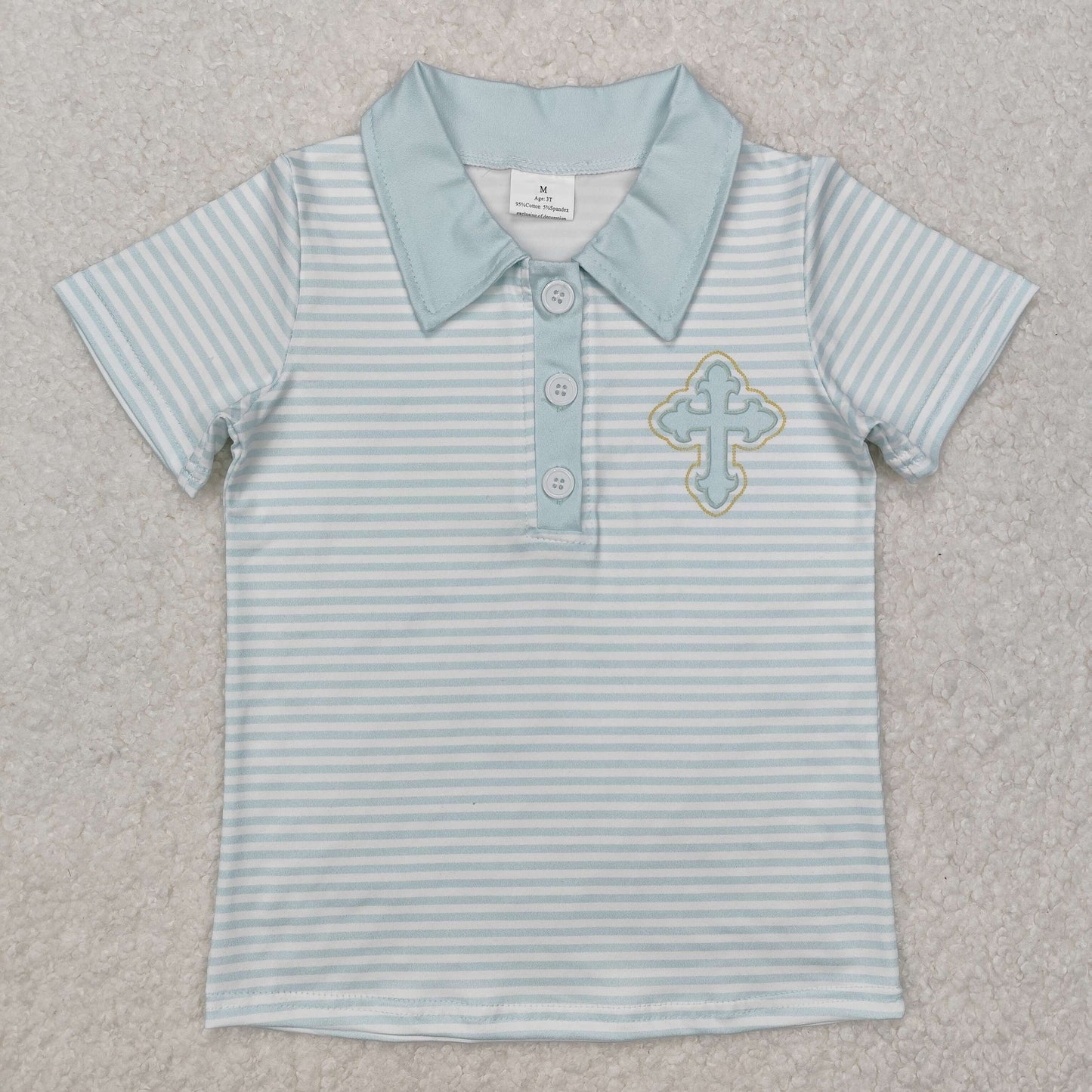 Sibling Baby Boys Short Sleeves Rabbits Cross Button Polo Shirts Top