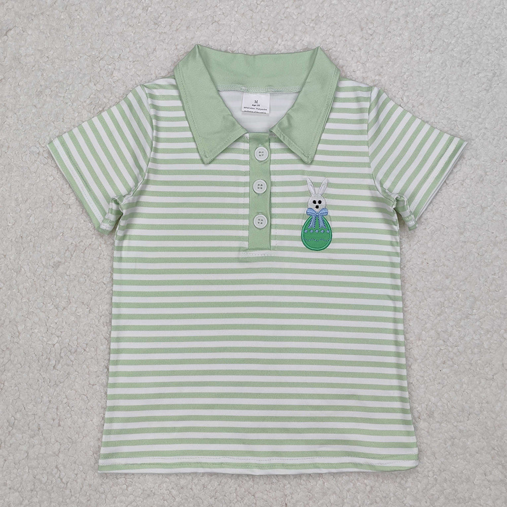 Sibling Baby Boys Short Sleeves Rabbits Cross Button Polo Shirts Top