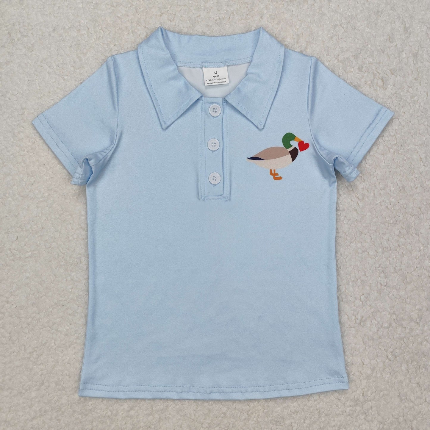 Sibling Baby Boys Western Deer Ducks Hunting Half Button Short Sleeves Polo Shirts Top
