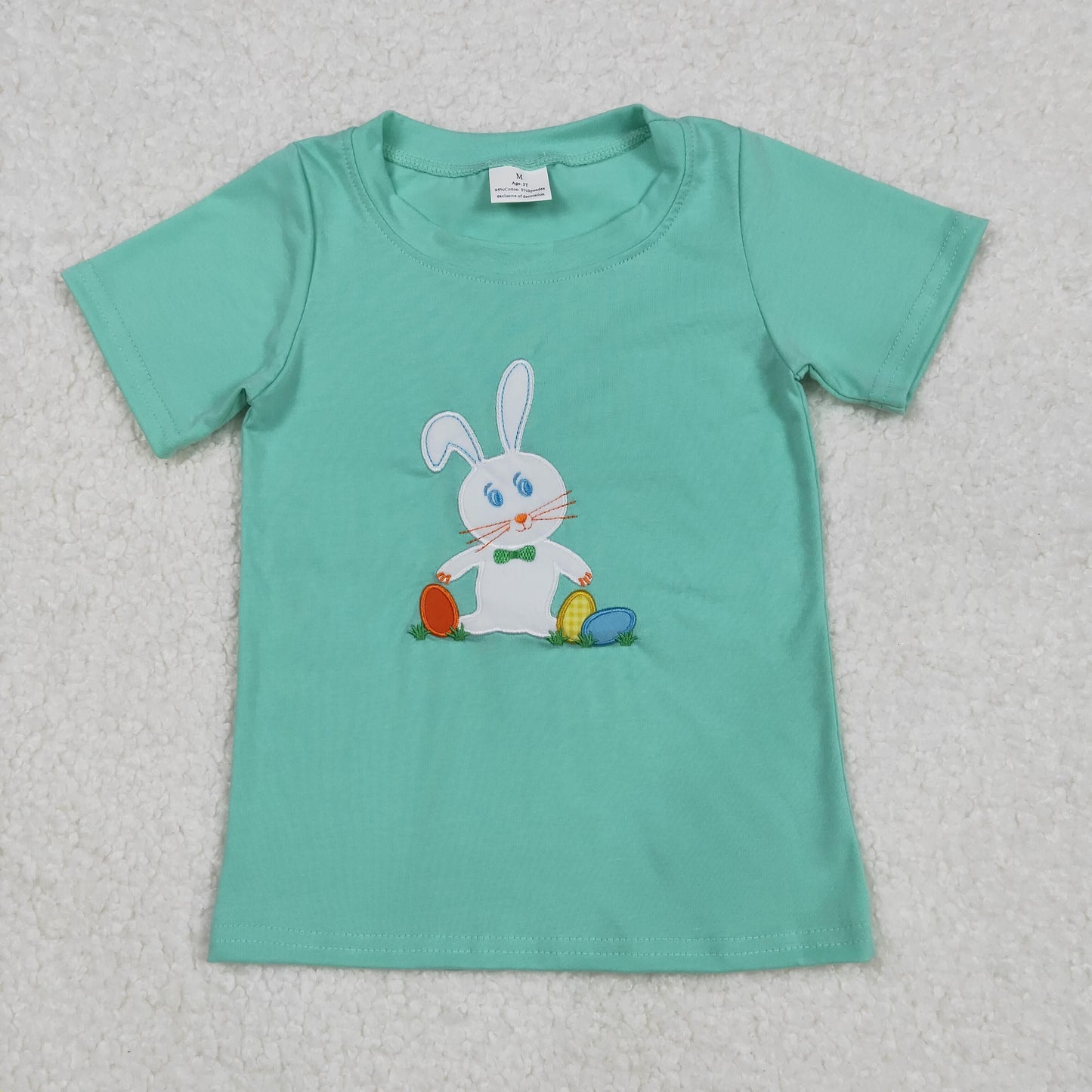 Sibling Baby Boys Embroidery Eggs Rabbits Cross Easter Polo Shirts Tops