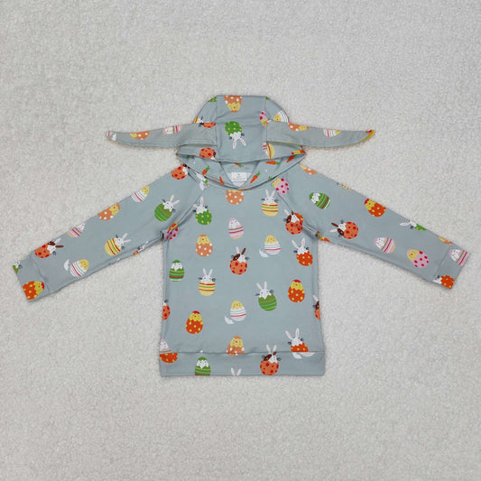 BT1136  toddler boy clothes rabbit egg boy easter top shirt