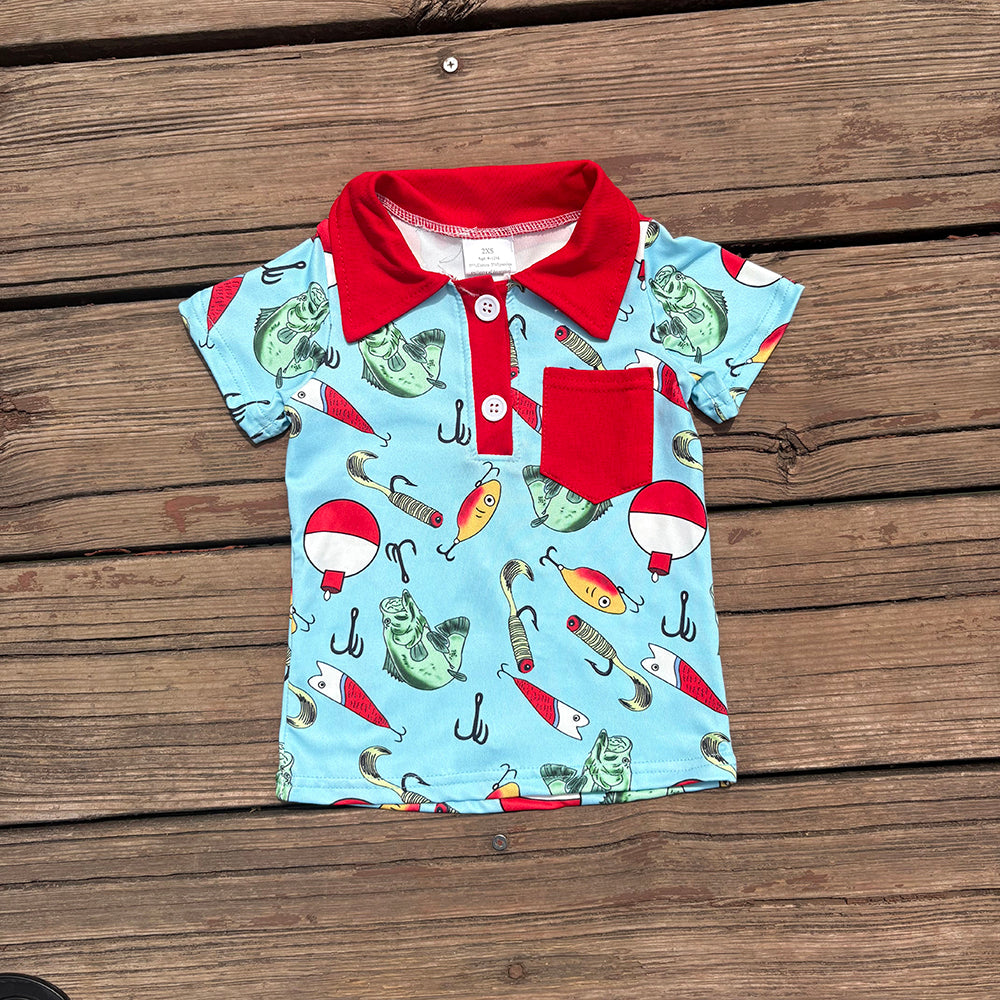 BT1172 baby boy clothes fishing pullovers summer tshirts
