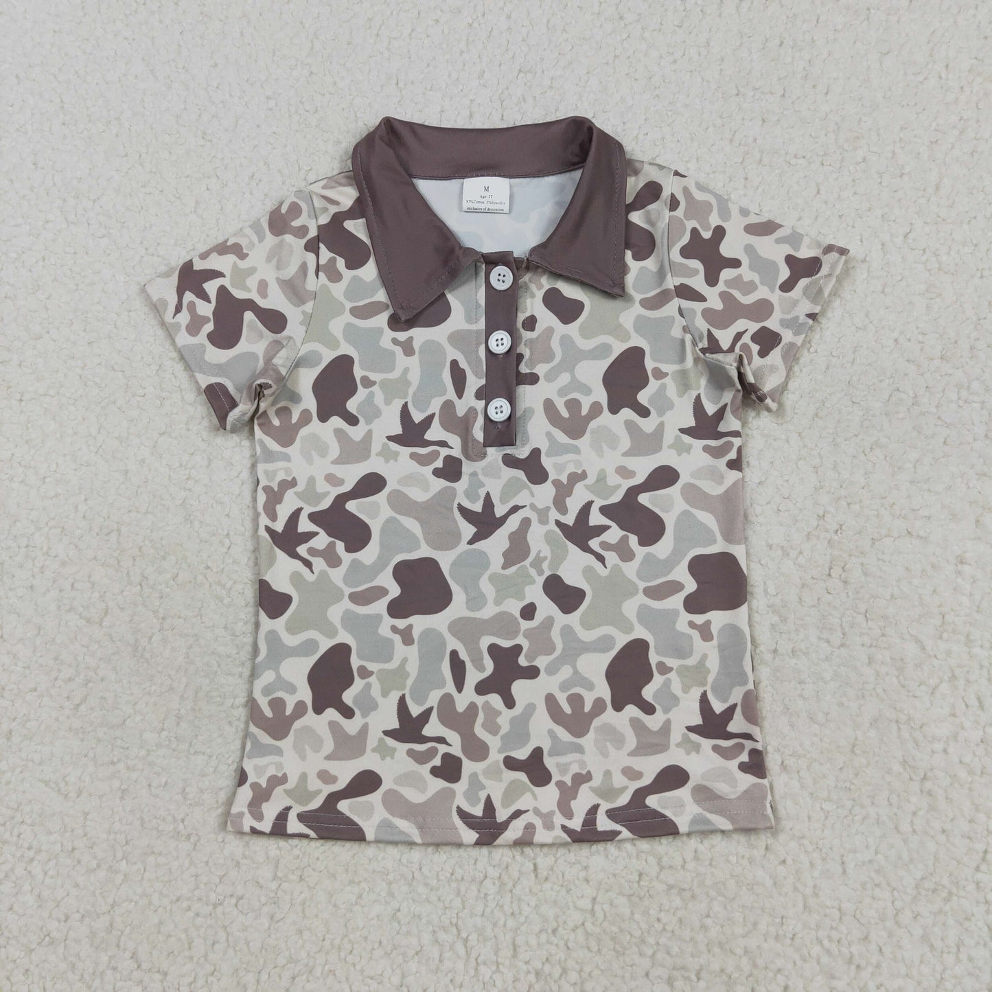 Sibling Baby Girls Short Sleeve Southern Hunting Camo Button Polo Shirts Top