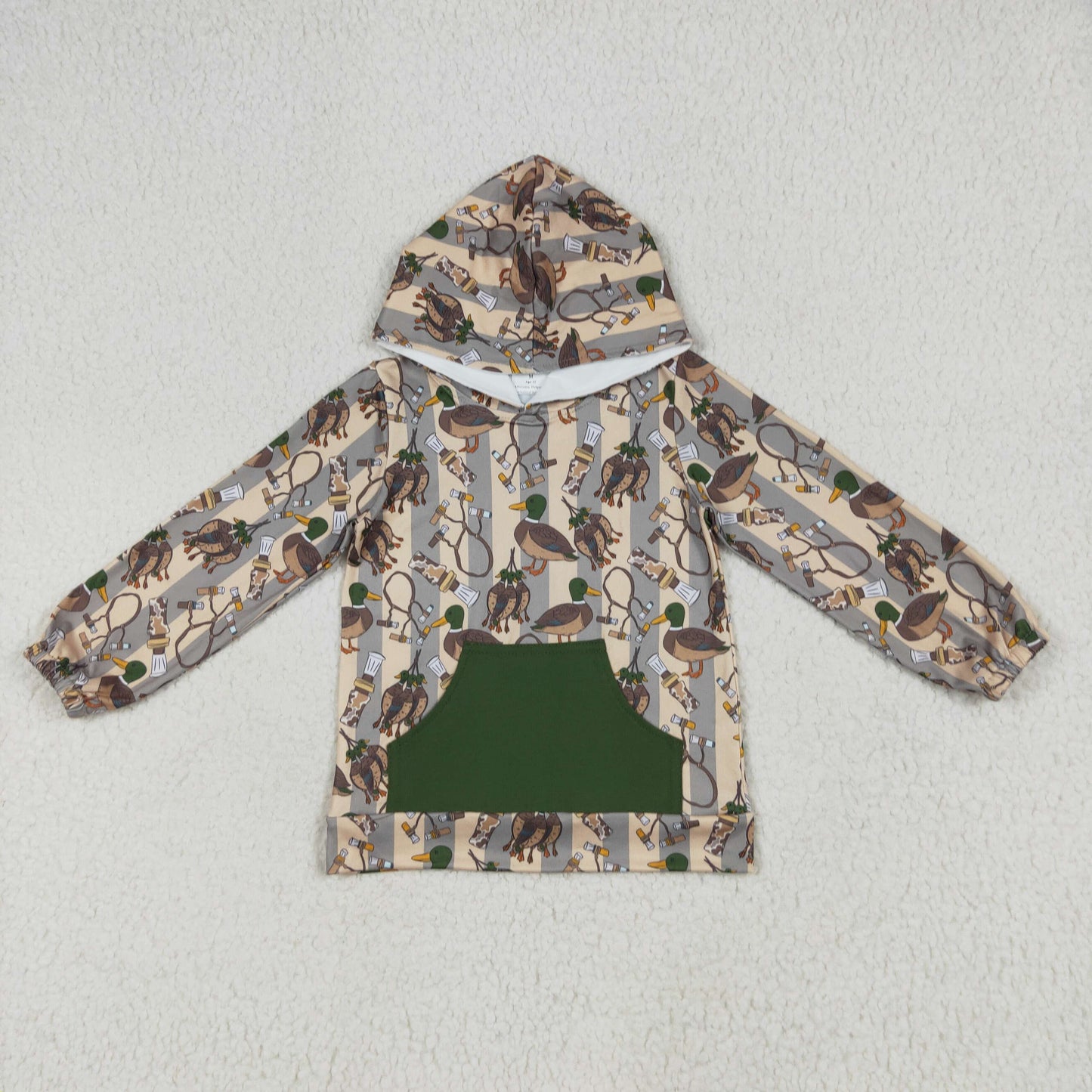 Sibling Baby Boys Western Camo Ducks Dogs Horse Long Sleeves Pocket Hoodies Tops