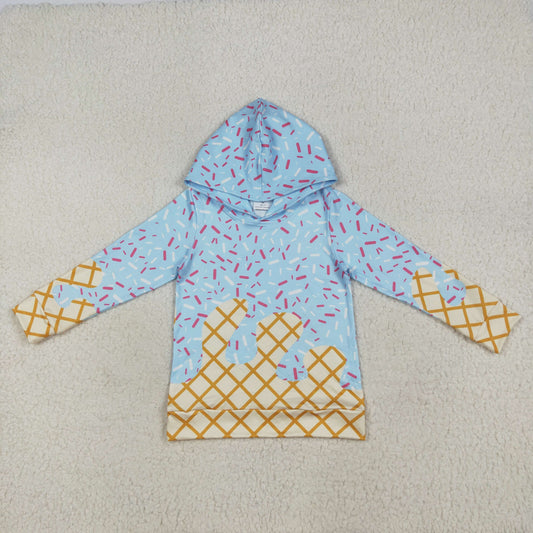 BT1270   toddler boys clothes blue drips sprinkles hooded tops