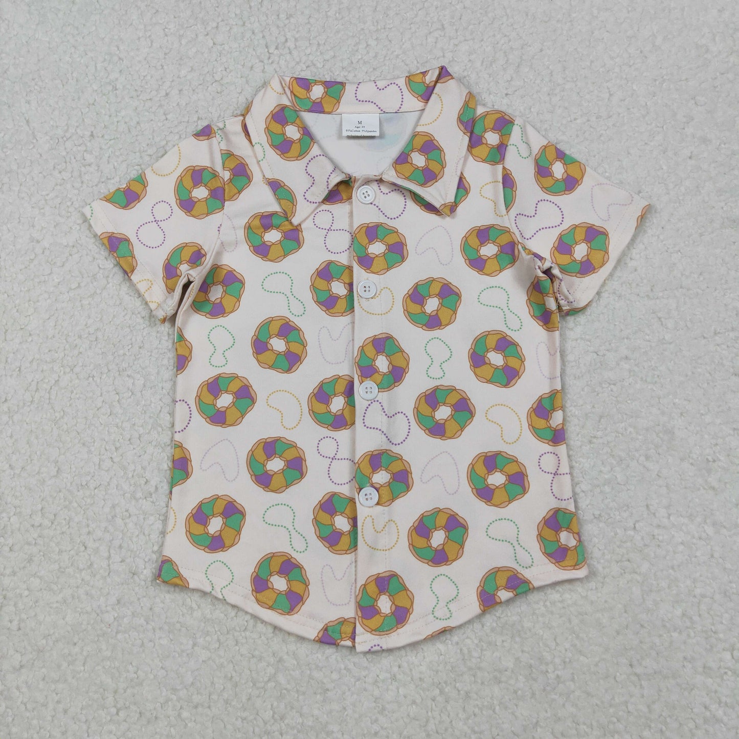 Family Adult Kids Mardigras Donuts Dress Button Polo Shirts Tops Skorts Clothes Set Yoga Shorts