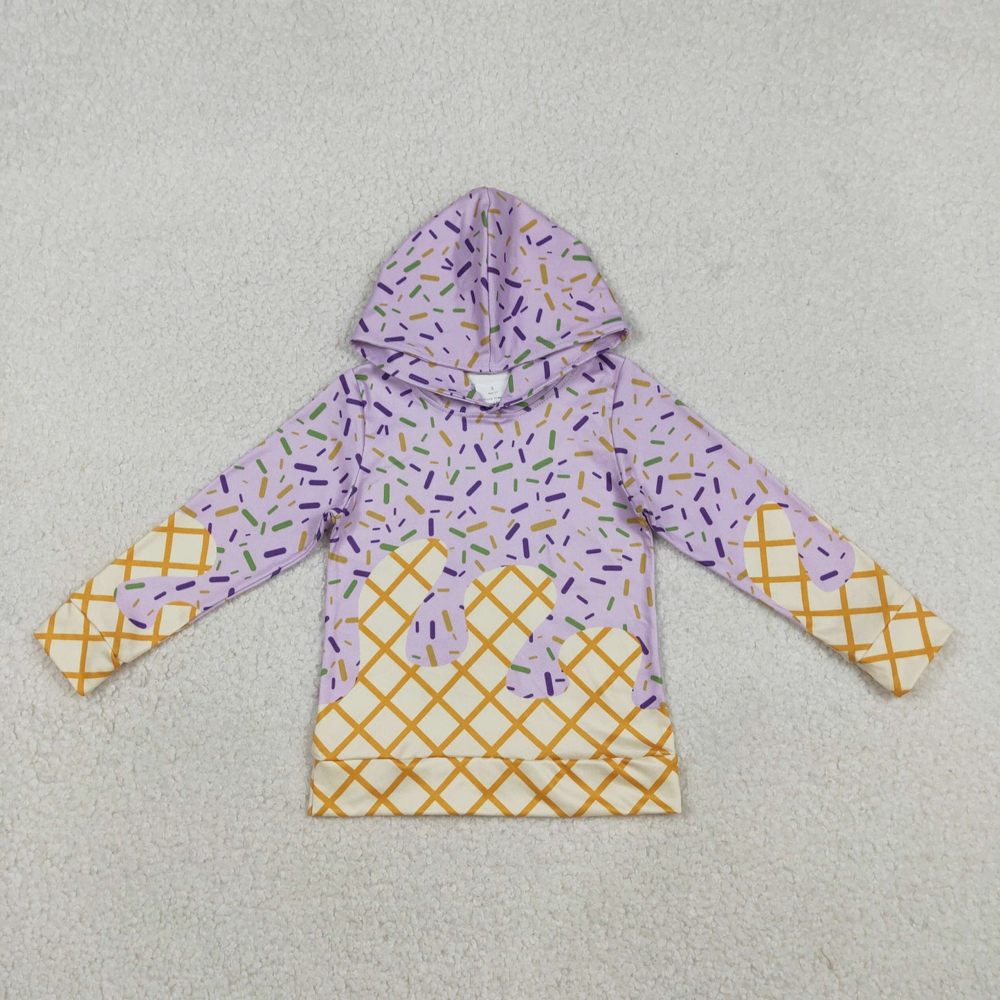 BT1373 Baby Boys Long Sleeve Lavender Sprinkles Drip Hoodies Top
