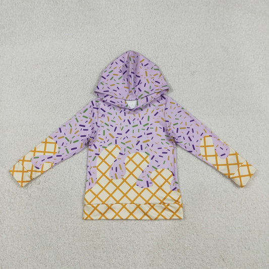 BT1373 Baby Boys Long Sleeve Lavender Sprinkles Drip Hoodies Top