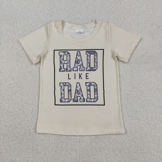 BT1416 Baby Boys Short Sleeve Grey Camo Rad Like Dad Tee Shirts Top