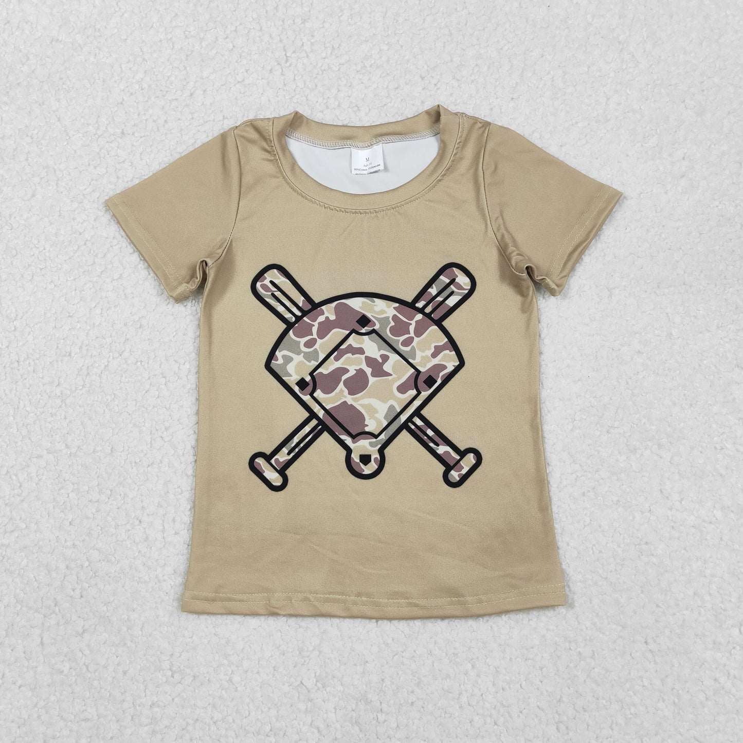 Sibling Baby Boys Short Sleeve Camo Baseballs Team T-shirts Top