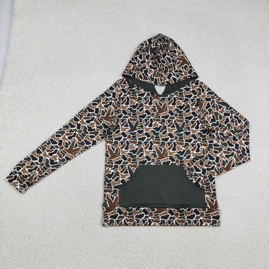 BT1472 Adult Men Long Sleeve Southern Ducks Camo Pocket Hoodies Top