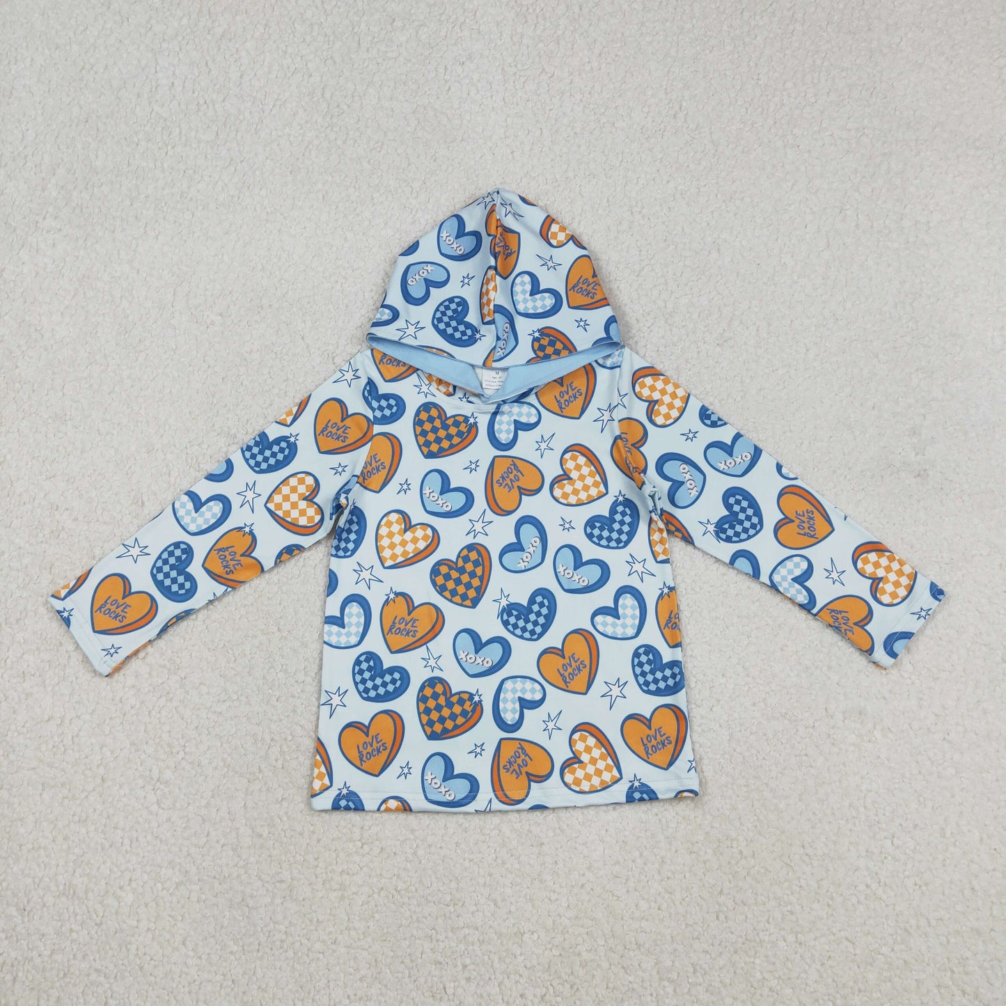 Sibling Baby Boys Colorful Hearts Cars Valentines Hoodies Top