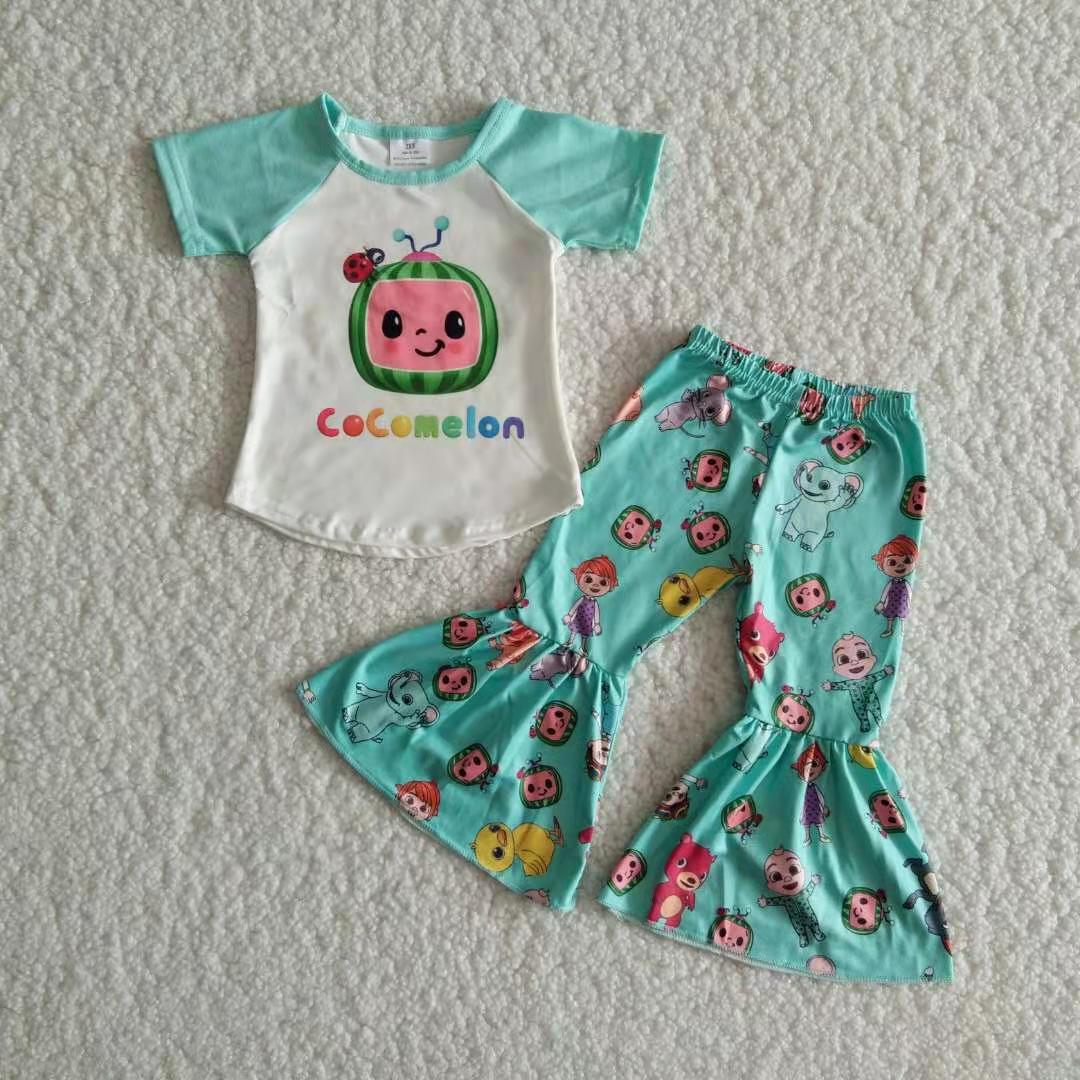 girls cartoon tops bottoms set C12-3