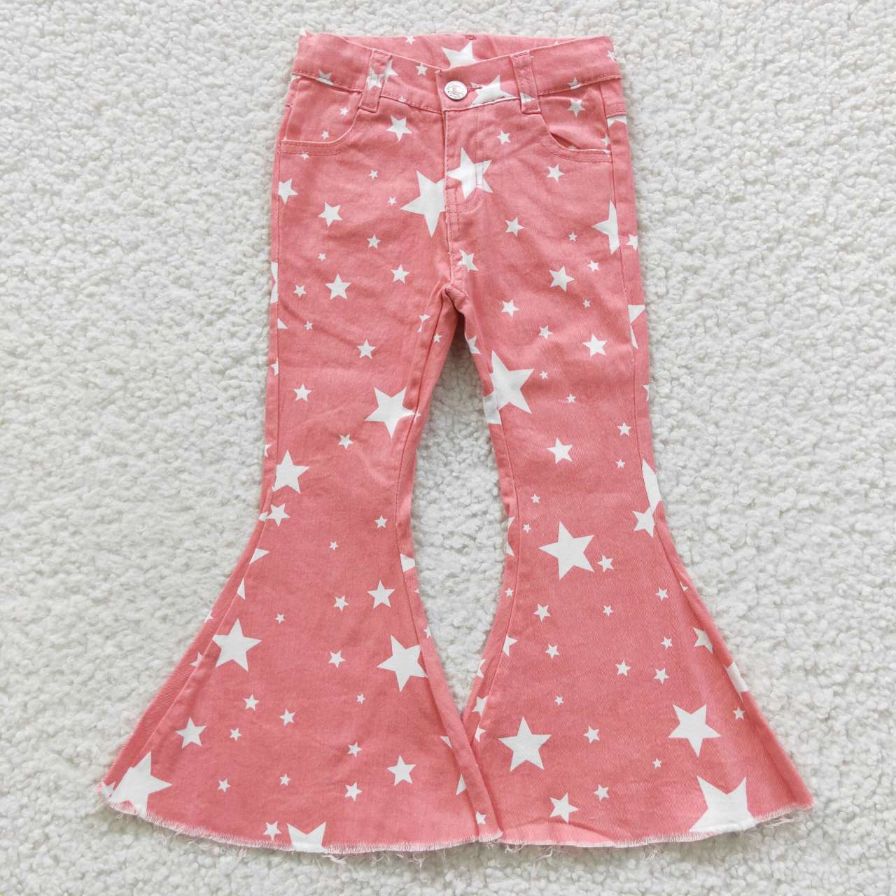 Sibling Baby Girls Western Bell Bottom Denim Pants Jeans