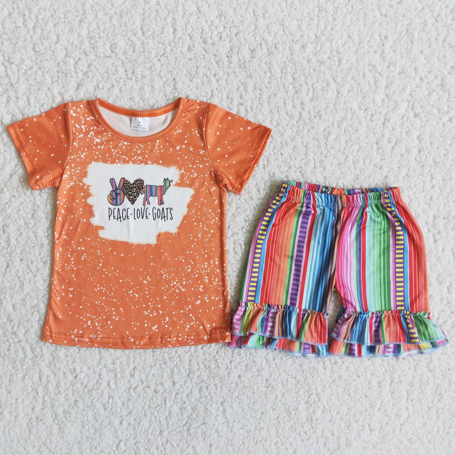 Rainbow Striped Shorts Sets C14-22