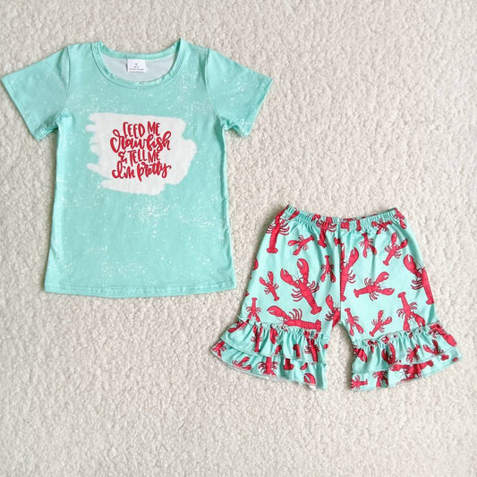 lobster mint T-shirts Shorts Sets C5-3