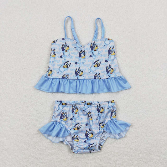 Girl Cartoon Dog 2 Pieces Swimsuits