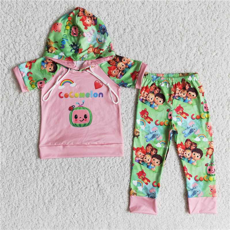 E11-26 cartoon hooded tops bottoms set-promotion 2023.12.2