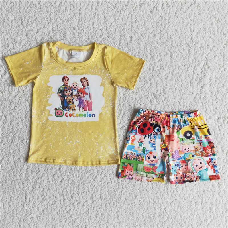 boys cartoon t-shirts shorts sets E13-3