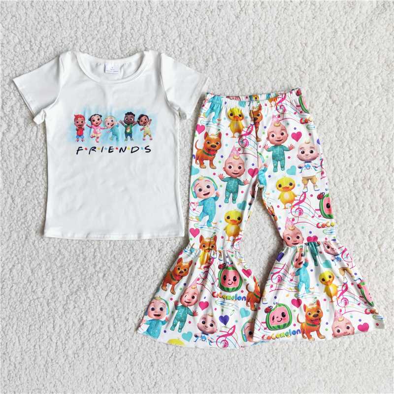 girls cartoon tops bottoms set E13-4