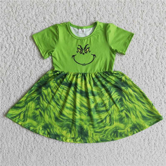 Xmas green cartoon Dress E3-3