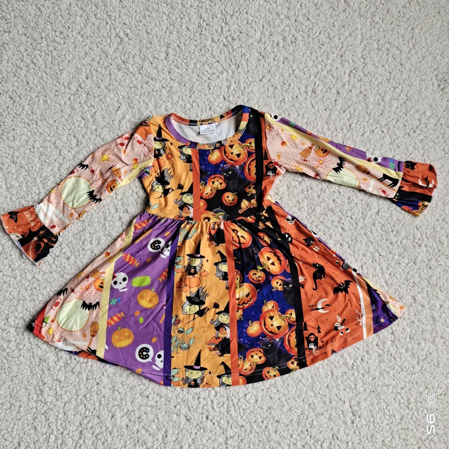 halloween pumpkin grimace long sleeve Dress G3-8-2