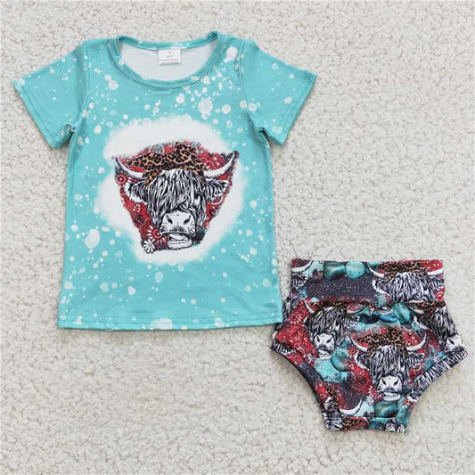 heifer printed mint T-shirt briefs Set GBO0070