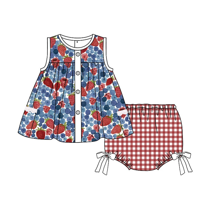 GBO0268 pre-order baby girl clothes berries girl summer bummies sets