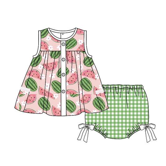 GBO0271 pre-order baby girl clothes watermelon girl summer bummies sets