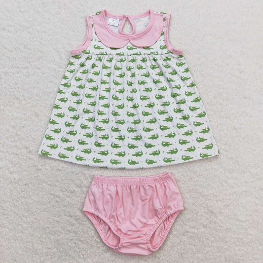 GBO0277  baby girl clothes crocodile girl summer bummies sets