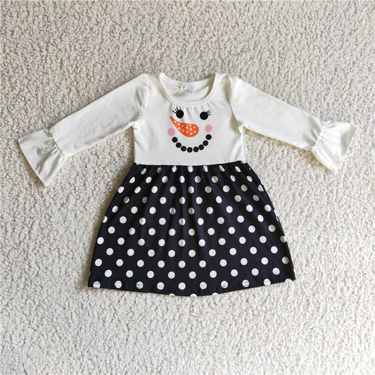 girls Xmas snowman dress GLD0119