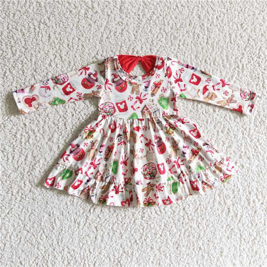 girls Xmas cartoon dress GLD0140